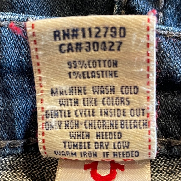 True Religion Julie Straight Jeans SZ 32 Dark Wash 35” Inseam Tall - Picture 10 of 12
